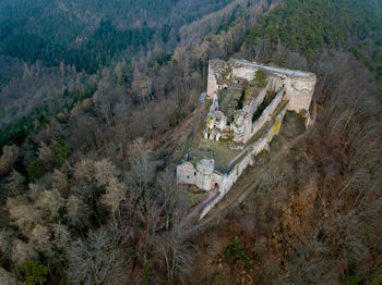 High angle view of abandoned building