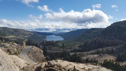 Panoramic view of landscape against cloudy sky