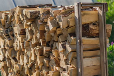 Stack of logs for winter season 