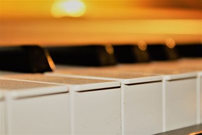 Close-up of piano keys