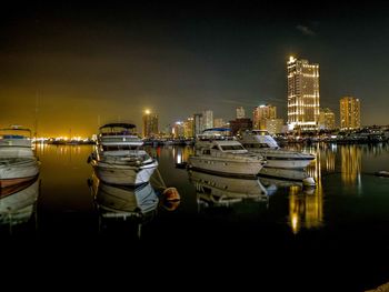 Ships moored at harbor