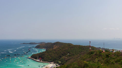 High angle view of sea against sky