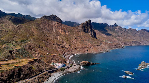 Roques de las bodegas tenerife spain drone photo