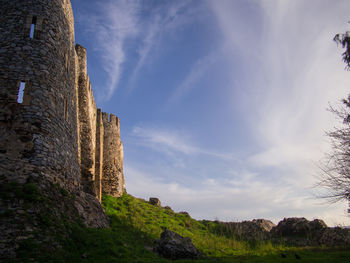 Low angle view of old building against sky