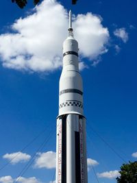 Low angle view of lighthouse against sky