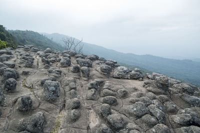 Scenic view of rocky mountains against sky