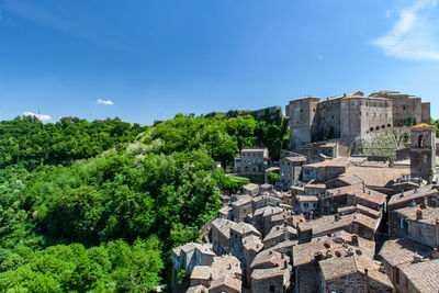 View of sorano, tuscany, italy, from the main terrace