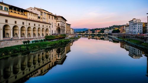 Reflection of buildings in water