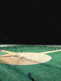 Scenic view of field against sky at night