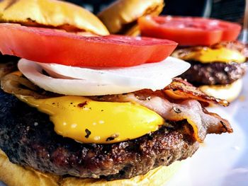 Close-up of burger
