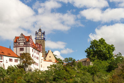 Castle bernburg with blue sky and some clouds