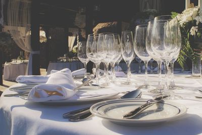 Place setting on table