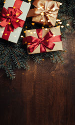 Christmas decorations on table