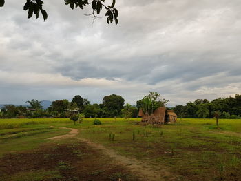 Scenic view of field against sky