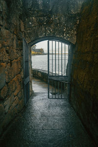 View of river seen through window