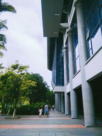 People walking in park