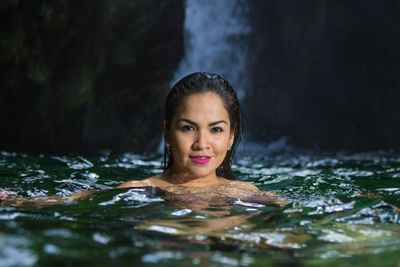 Portrait of woman in swimming pool