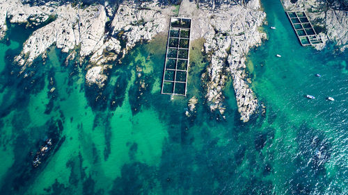 High angle view of swimming pool at beach