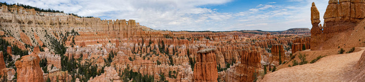 Panoramic view of landscape against cloudy sky