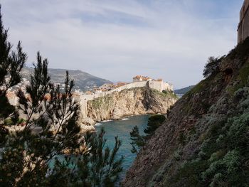 Panoramic view of landscape and mountains against sky