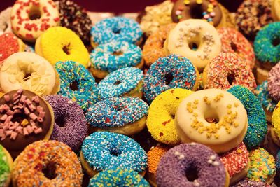 Close-up of donuts