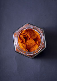 High angle view of breakfast in bowl on table