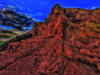 Low angle view of rock formation