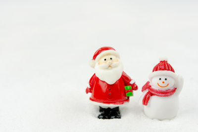 Christmas decoration with ice cream over white background