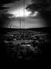 Scenic view of sea against dramatic sky