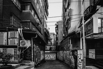 Alley amidst buildings in city