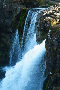 Scenic view of waterfall