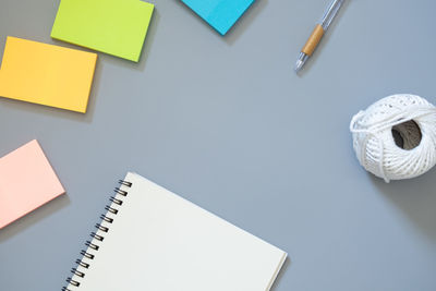 High angle view of pen on table