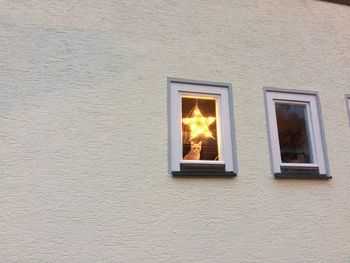 Window of illuminated building