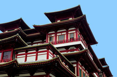 Low angle view of temple against building