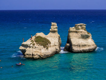 Panoramic view of sea and rocks