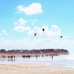 Tourists on beach