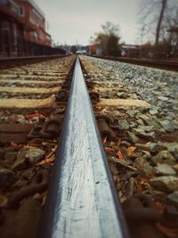 Surface level of railroad tracks