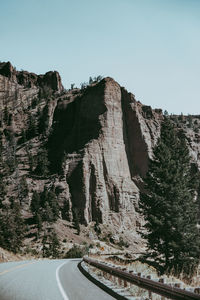 Scenic view of mountains against clear sky