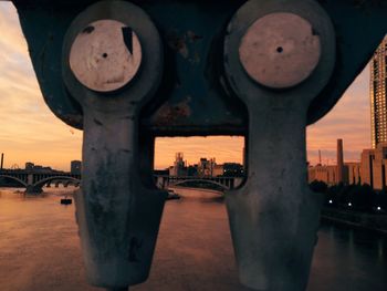 View of bridge at sunset