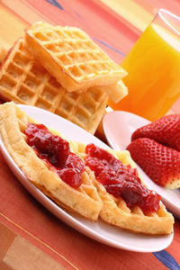 Close-up of dessert served in plate