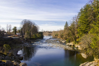 River landscape and view, daylight and outdoor, nature background in georgia