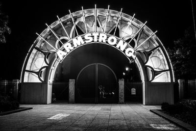 View of illuminated built structure at night