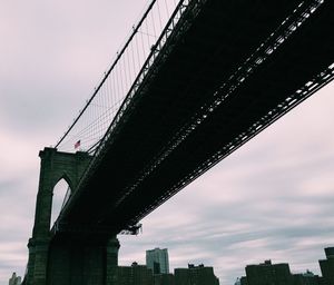 Low angle view of suspension bridge