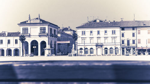 Building in city against clear sky