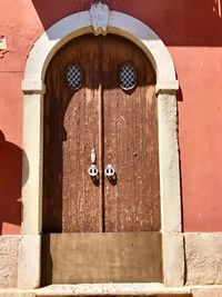 Close-up of closed door