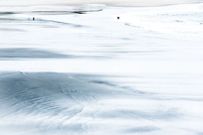 High angle view of frozen landscape