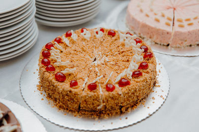 Close-up of cake in plate