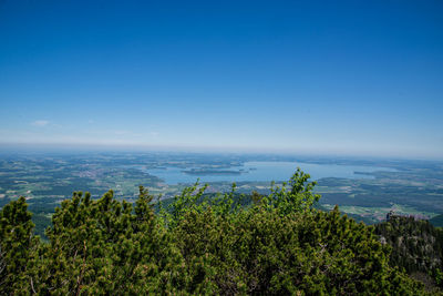 Scenic view of sea against blue sky