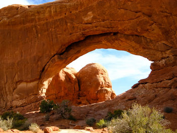 View of rock formation against sky