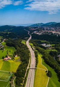 Aerial view of landscape against sky